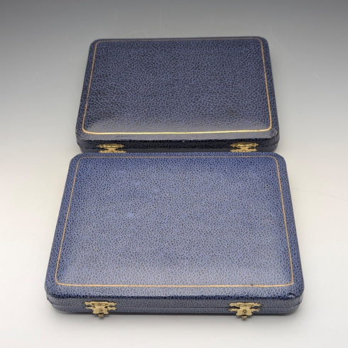 約 1974 年英國復古純銀手柄茶刀和叉 6 對哈里森兄弟茶刀盒